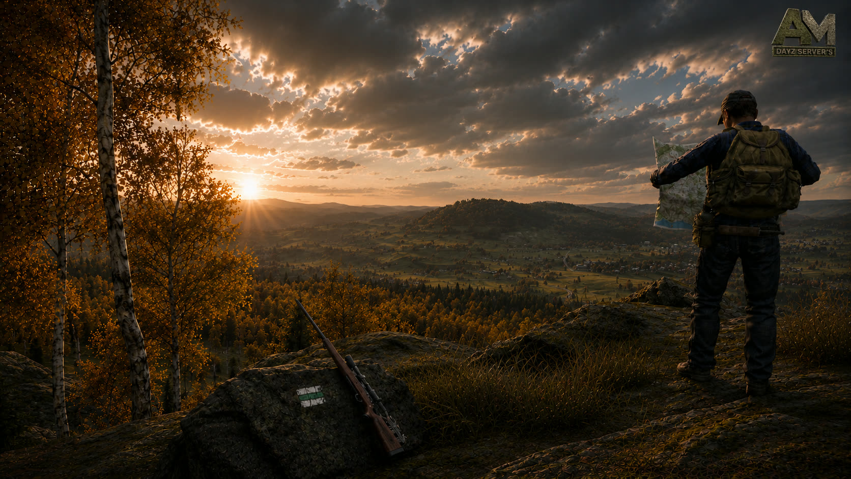 Cenário do servidor de DayZ ao amanhecer